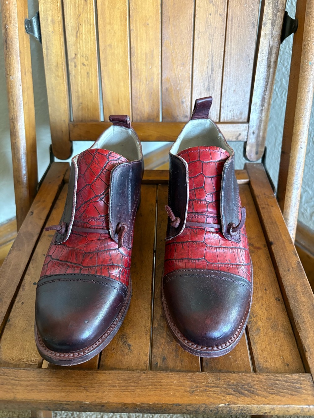 Freebird Mabel croc embossed red 9 - Picture 8 of 10